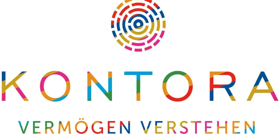 Das Logo des Kontora Family Office in Regenbogenfarben