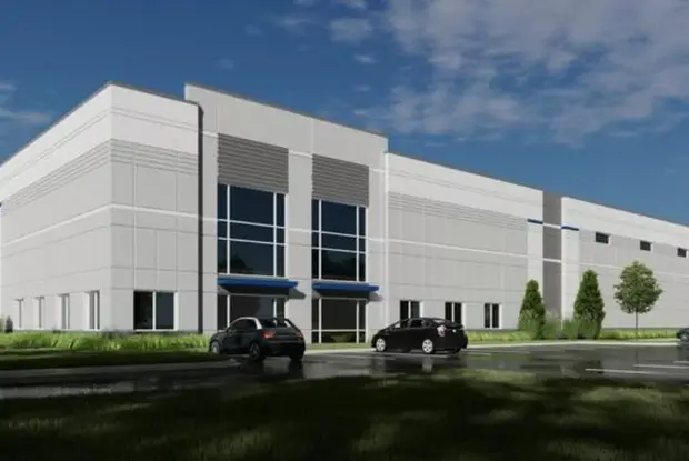 Seefried Industrial Properties, a large, flat, grey building