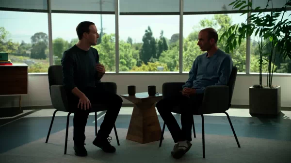 mark zuckerberg und yuval noah harari im gespraech